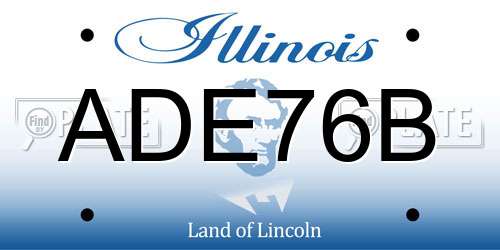 ADE76B Illinois License Plate