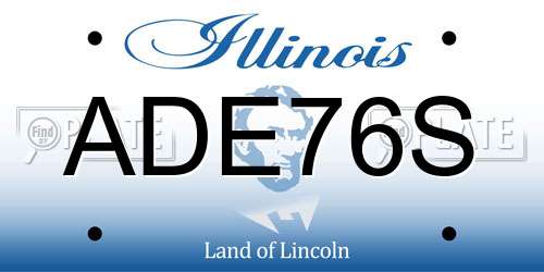 ADE76S Illinois License Plate