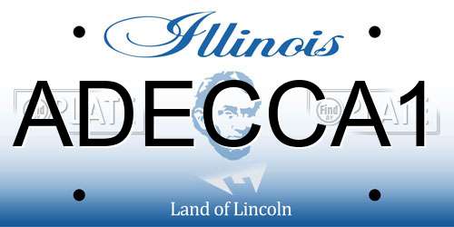 ADECCA1 Illinois License Plate