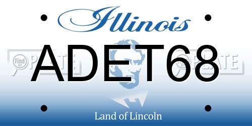 ADET68 Illinois License Plate