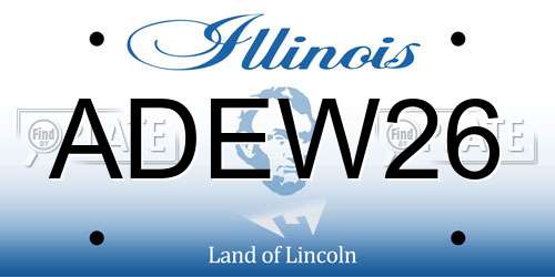 ADEW26 Illinois License Plate