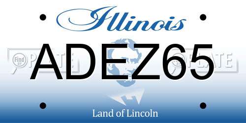 ADEZ65 Illinois License Plate