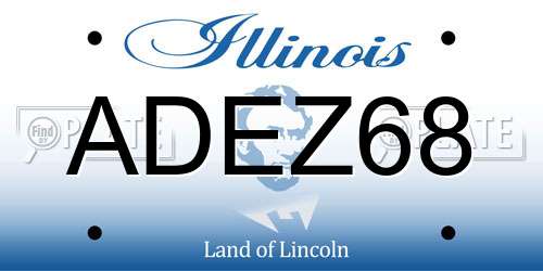 ADEZ68 Illinois License Plate