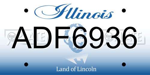 ADF6936 Illinois License Plate