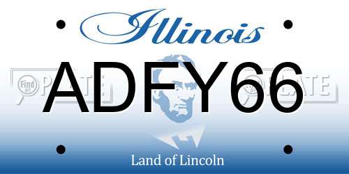 ADFY66 Illinois License Plate