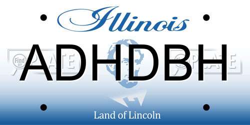 ADHDBH Illinois License Plate