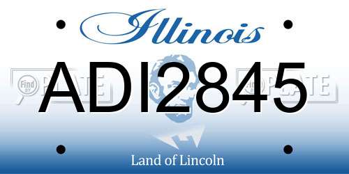 ADI2845 Illinois License Plate
