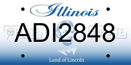 ADI2848 Illinois License Plate