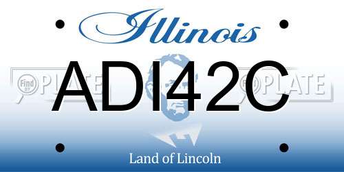 ADI42C Illinois License Plate