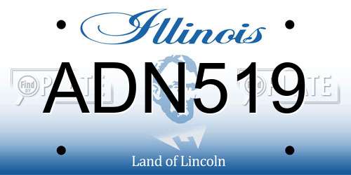 ADN519 Illinois License Plate