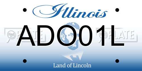 ADO01L Illinois License Plate