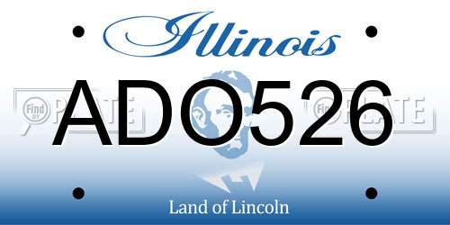 ADO526 Illinois License Plate