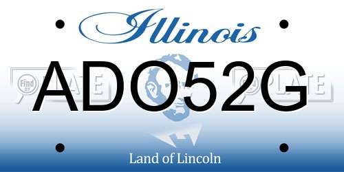 ADO52G Illinois License Plate