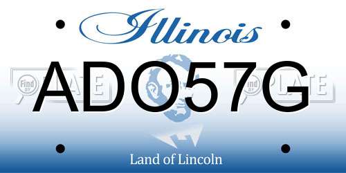 ADO57G Illinois License Plate