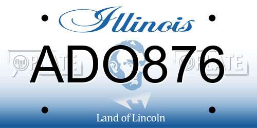 ADO876 Illinois License Plate