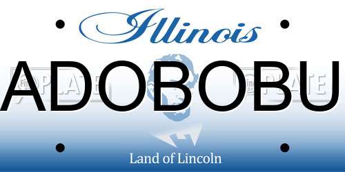 ADOBOBU Illinois License Plate