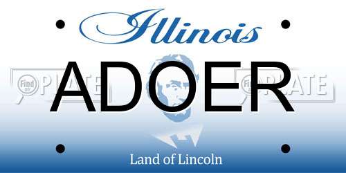 ADOER Illinois License Plate
