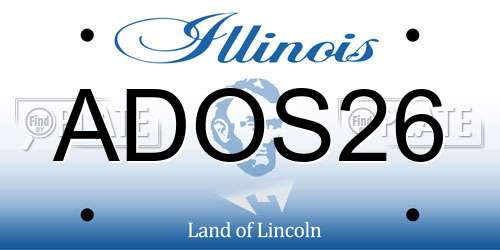 ADOS26 Illinois License Plate