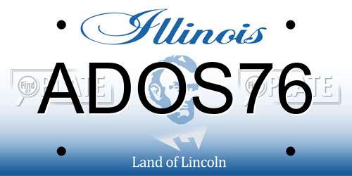 ADOS76 Illinois License Plate