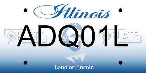 ADQ01L Illinois License Plate