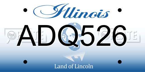 ADQ526 Illinois License Plate