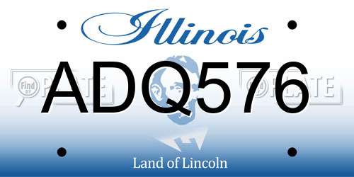 ADQ576 Illinois License Plate