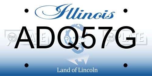 ADQ57G Illinois License Plate