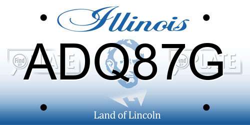 ADQ87G Illinois License Plate