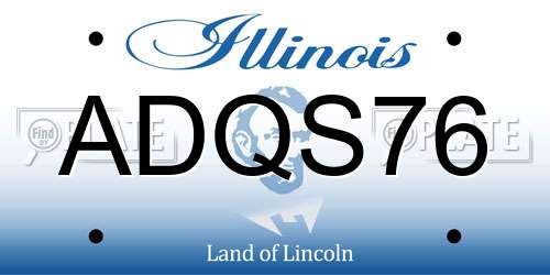 ADQS76 Illinois License Plate