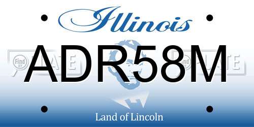 ADR58M Illinois License Plate