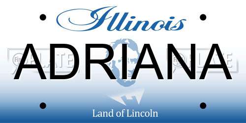 ADRIANA Illinois License Plate