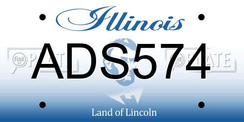 ADS574 Illinois License Plate
