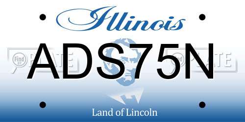 ADS75N Illinois License Plate