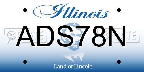 ADS78N Illinois License Plate
