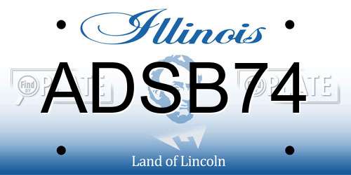 ADSB74 Illinois License Plate