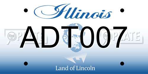 ADT007 Illinois License Plate