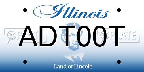 ADT00T Illinois License Plate