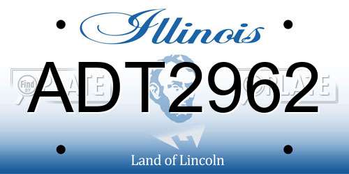 ADT2962 Illinois License Plate