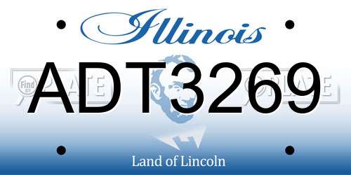 ADT3269 Illinois License Plate
