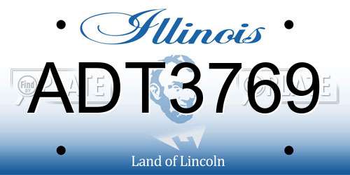 ADT3769 Illinois License Plate