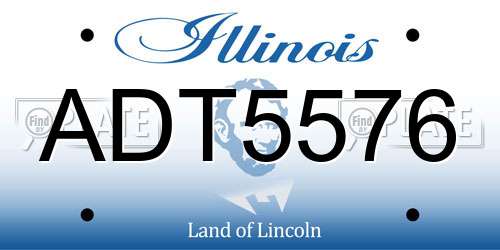 ADT5576 Illinois License Plate