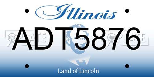 ADT5876 Illinois License Plate