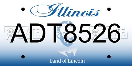 ADT8526 Illinois License Plate