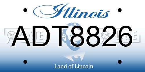 ADT8826 Illinois License Plate