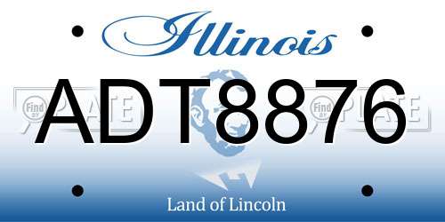 ADT8876 Illinois License Plate