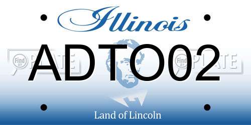 ADTO02 Illinois License Plate