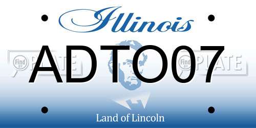 ADTO07 Illinois License Plate