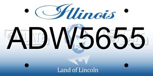 ADW5655 Illinois License Plate
