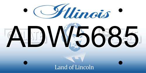 ADW5685 Illinois License Plate