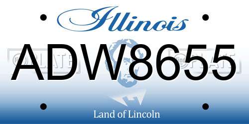 ADW8655 Illinois License Plate